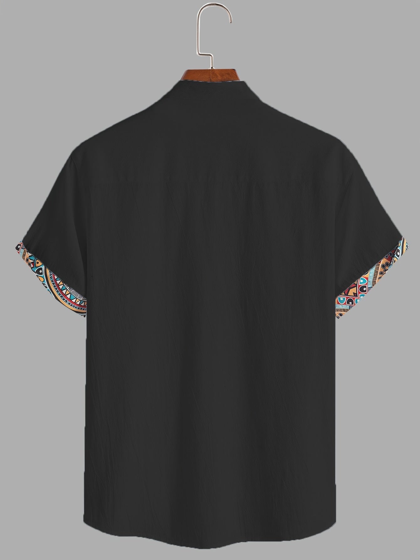Denison | Overhemd met korte mouwen en geometrische print voor heren - casual overhemd voor vakantie en dagelijkse kleding