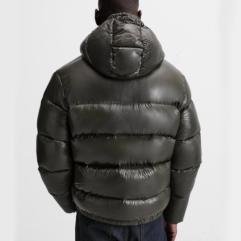 Mikkel | Heren pufferjas met capuchon – minimalistische relaxte pasvorm, lichtgewicht geïsoleerde winterjas