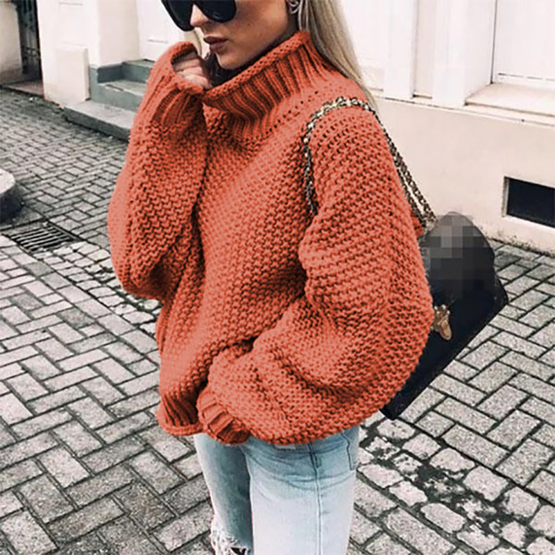 Ronja | Oversized grof gebreide coltrui voor dames – Warme wintertrui, comfortabele gebreide trui