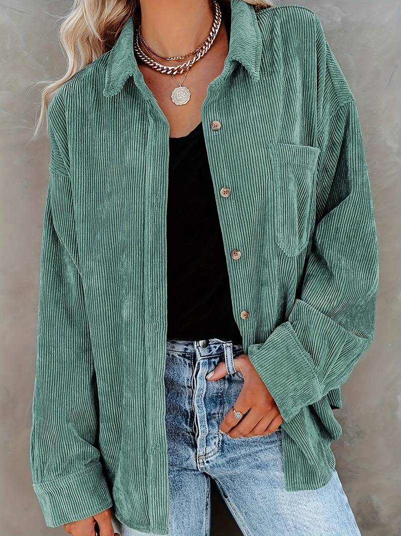 Dorelle | Corduroy shirt voor dames – Lange mouwen, relaxte pasvorm, zachte en veelzijdige casual top