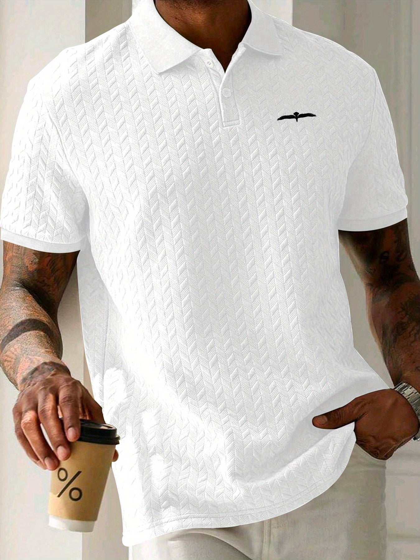 Aldous | Casual Herenpoloshirt met korte mouwen - Gestructureerde, elastische stof