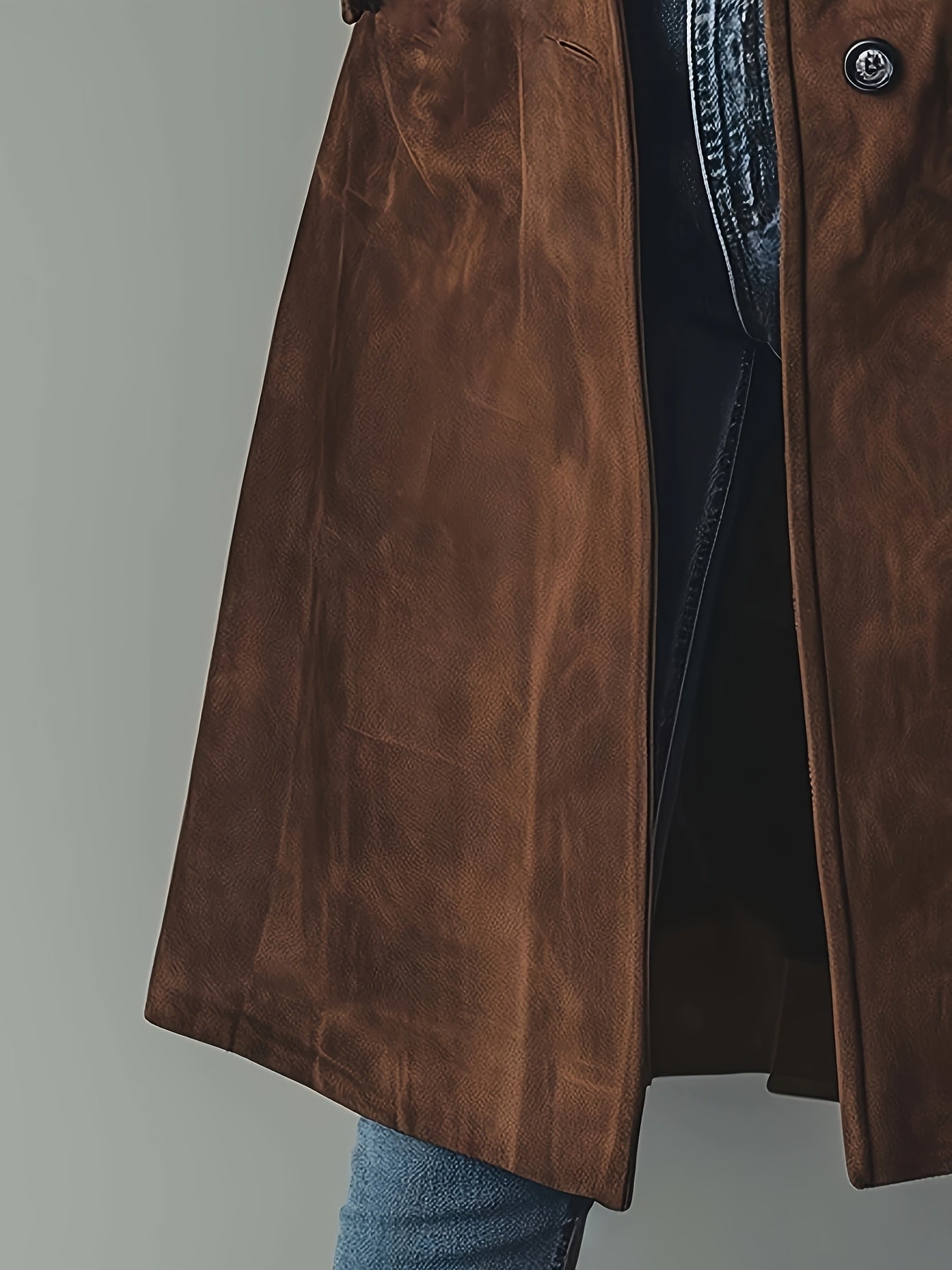 Forynne | Vintage suède trenchcoat voor dames – Elegante single-breasted H-silhouet