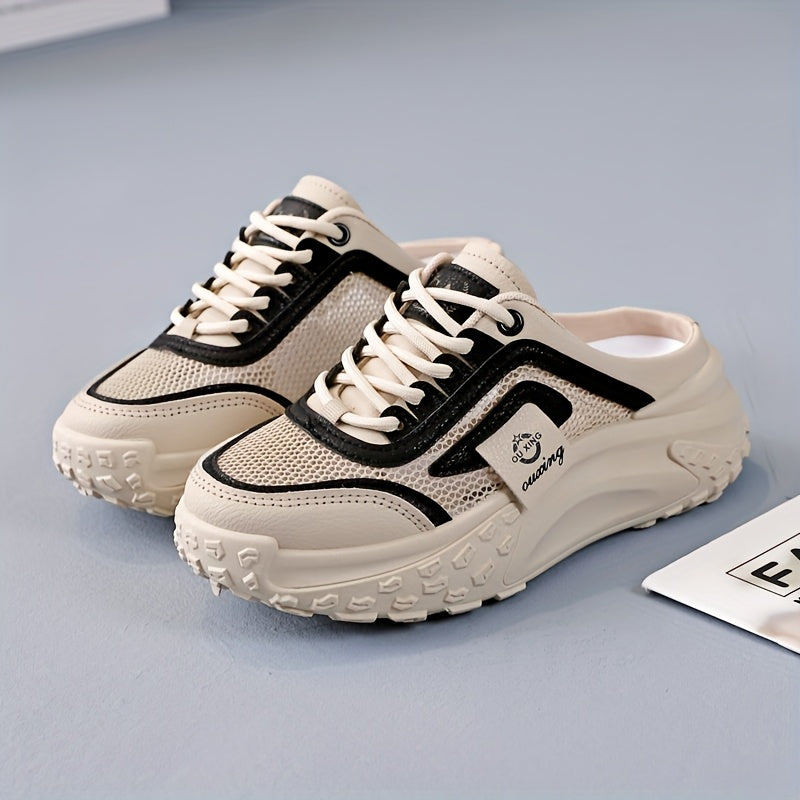 Aermove | Ademende Mesh Half Slip-On Sneakers voor dames - Lichtgewicht, Mid-Heel