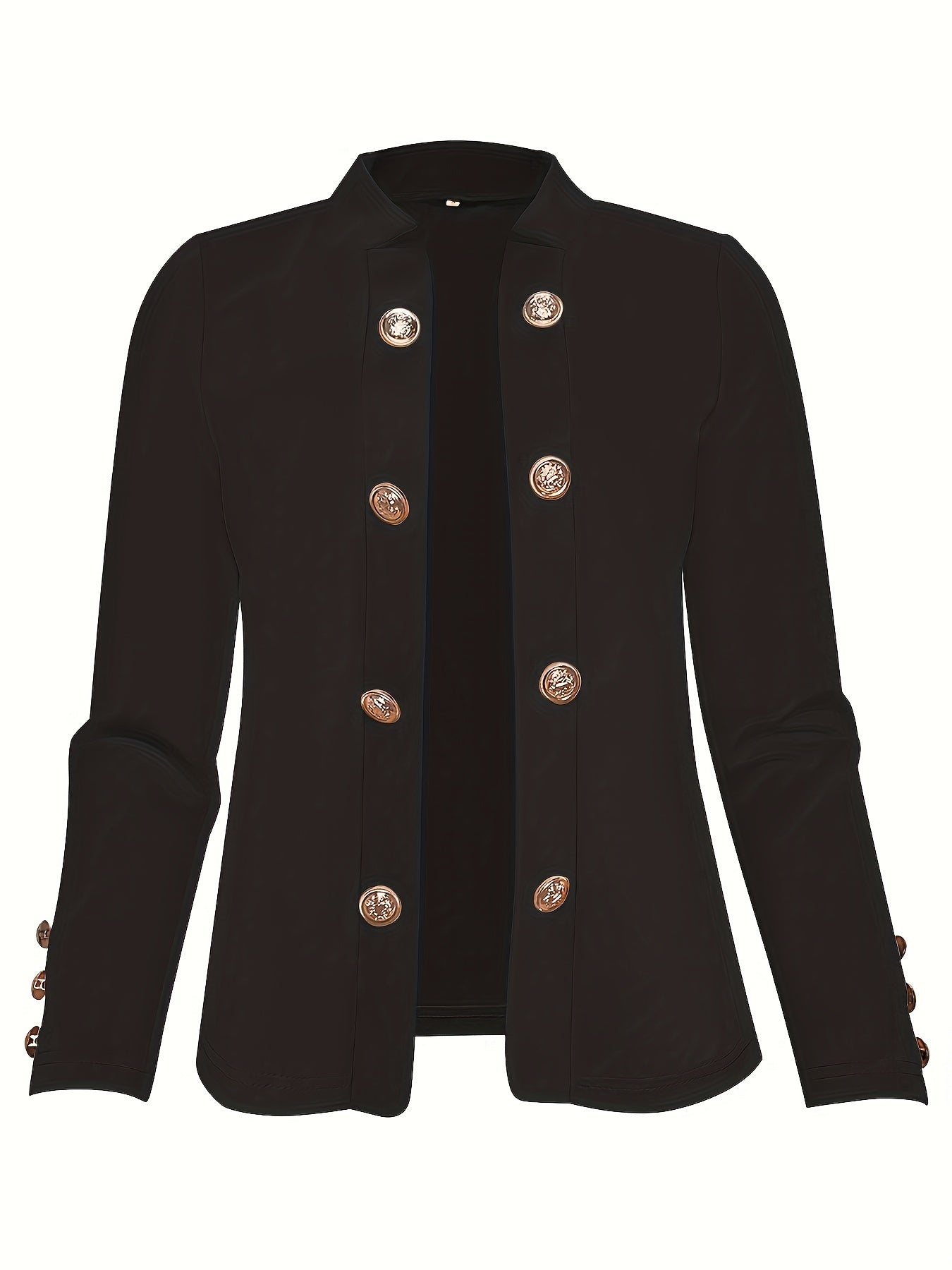 Enidra | Casual polyester jas voor dames – Manchetknopen en elegante knoopaccenten