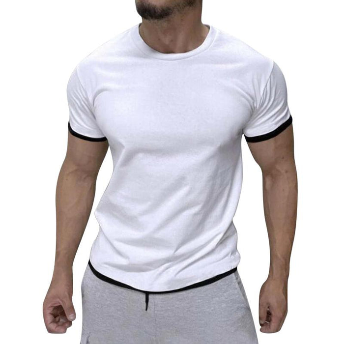 Jago | Klassiek katoenen T-shirt voor heren - Ronde hals, korte mouwen, contrasterende afwerking
