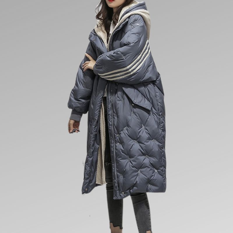 Vyelle | Oversized gewatteerde winterjas voor dames – Warm, lang met capuchon