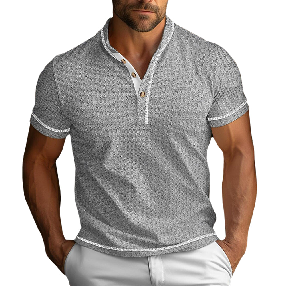 Nando | Katoenen herenhenley - korte mouwen, lichtgewicht casual zomert-shirt