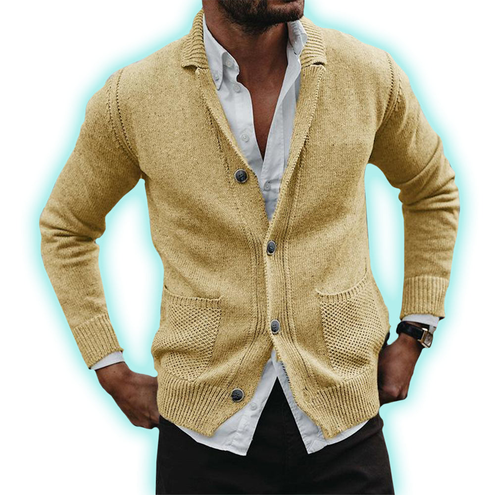 Garren | Gebreid herenvest - Knoopsluiting, Casual Lichtgewicht Sweaterjack
