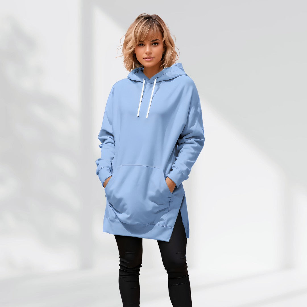 Hilaria | Oversized hoodiejurk voor dames – zachte premium stof, relaxte pasvorm met zakken