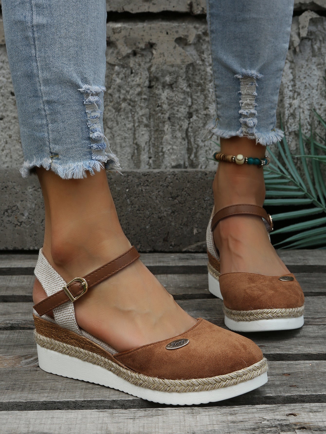 Nomiva | Vrouwen Orthopedische Boho Sandalen met Steunzolen - Comfortabele Sleehak Espadrilles
