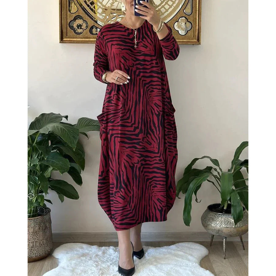 Questa | Losse damesjurk met dierenprint en zakken - Casual zomertuniek