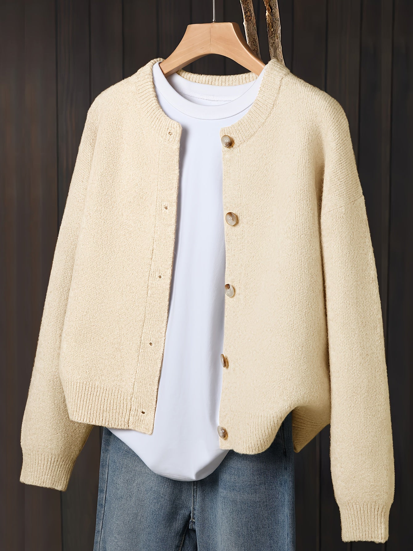 Myrrhith | Klassiek damesvest – Zachte trui met lange mouwen, Knoopsluiting, Comfortabele herfst-/winterlaag