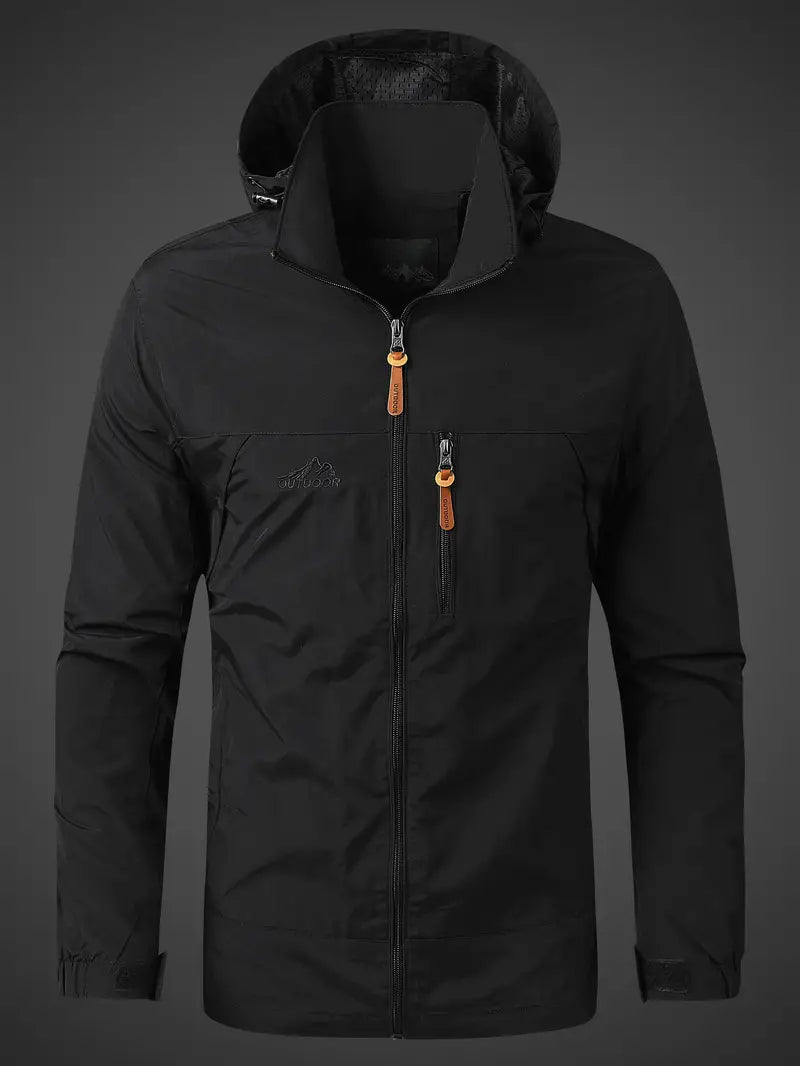 Otto | Waterdichte regenjas met capuchon, zakken met ritssluiting – Lichtgewicht, winddichte outdoorjas