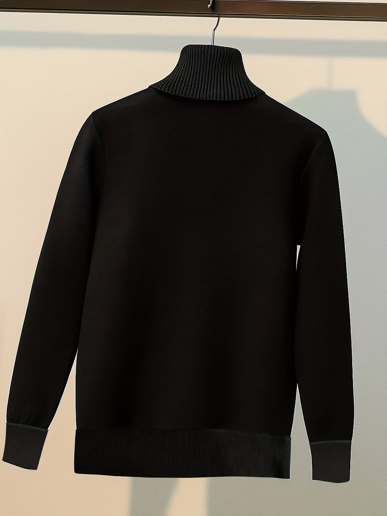 Dilon | Klassieke herentrui met hoge kraag – zachte, stretch fleece gevoerde wintertrui