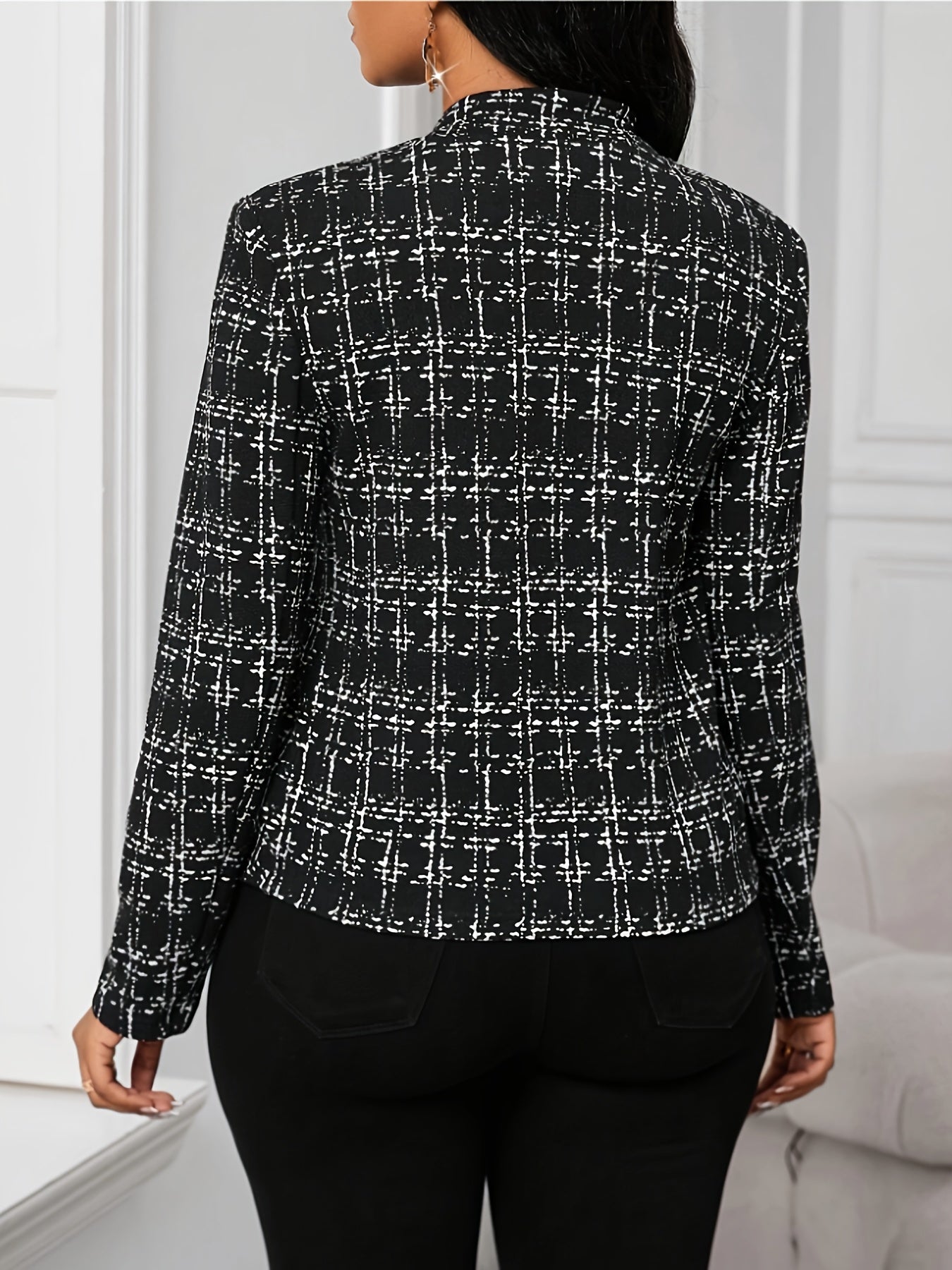 Elsinore | Lichtgewicht geruite damesjas – pied-de-poule-patroon, casual stijlvolle bovenkleding