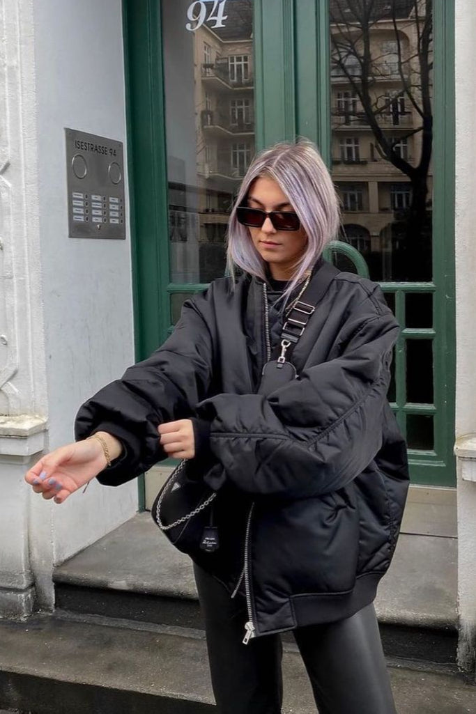 Nylaine | Oversized bomberjack, urban streetwear, lichtgewicht casual bovenkleding