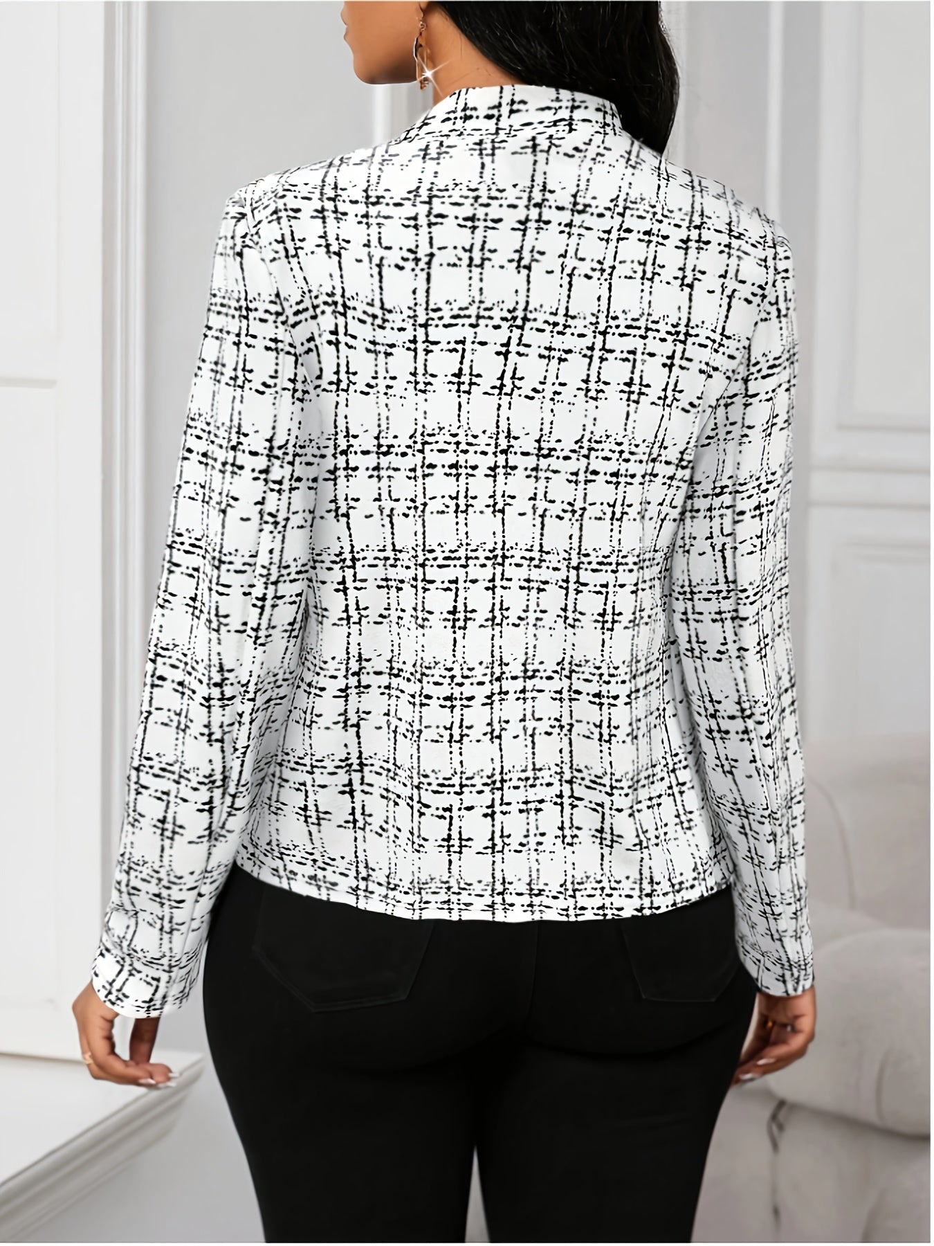 Elsinore | Lichtgewicht geruite damesjas – pied-de-poule-patroon, casual stijlvolle bovenkleding