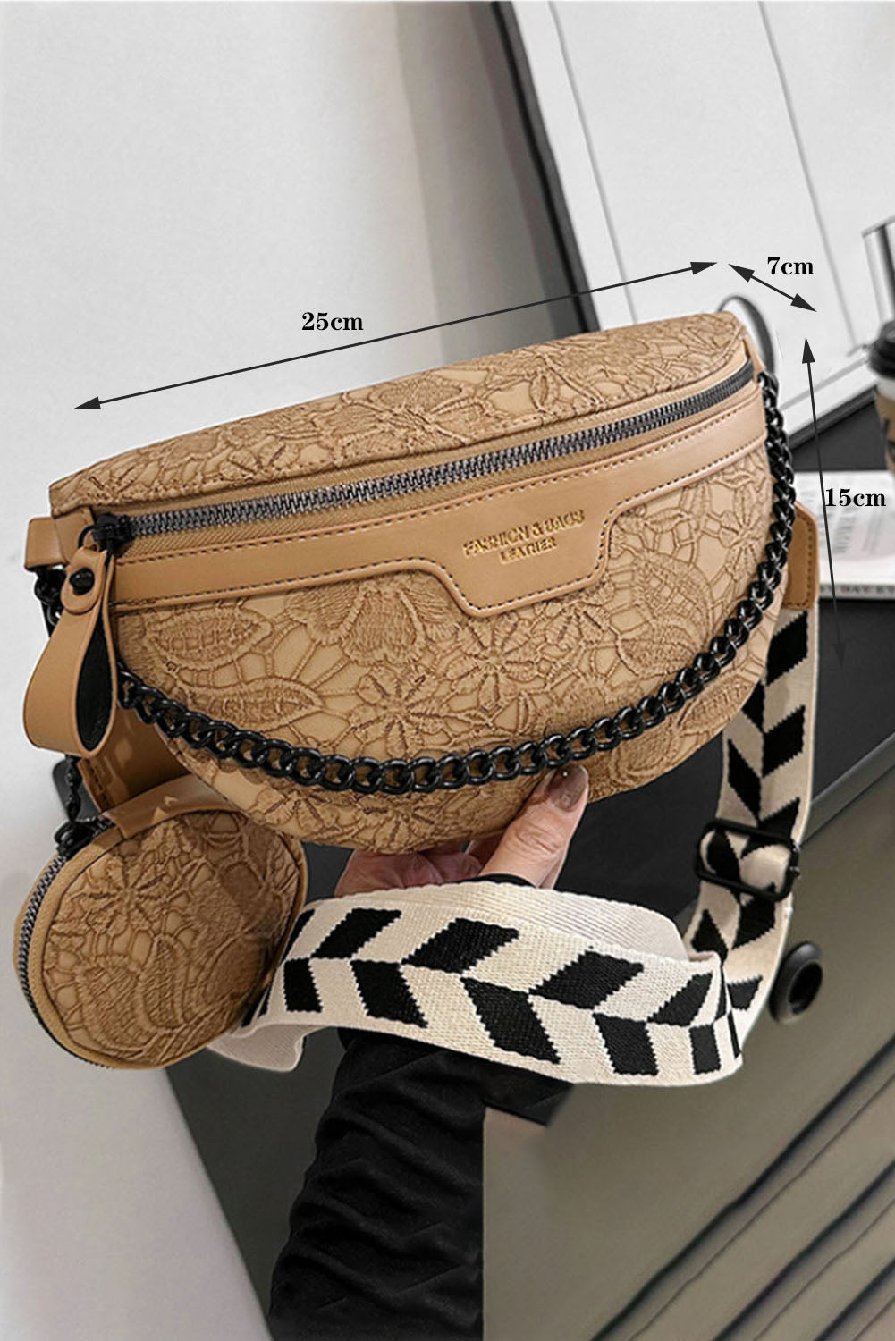 ClutchLink | Kleurblok Kettingriem Schoudertas & Crossbody met Munttasje