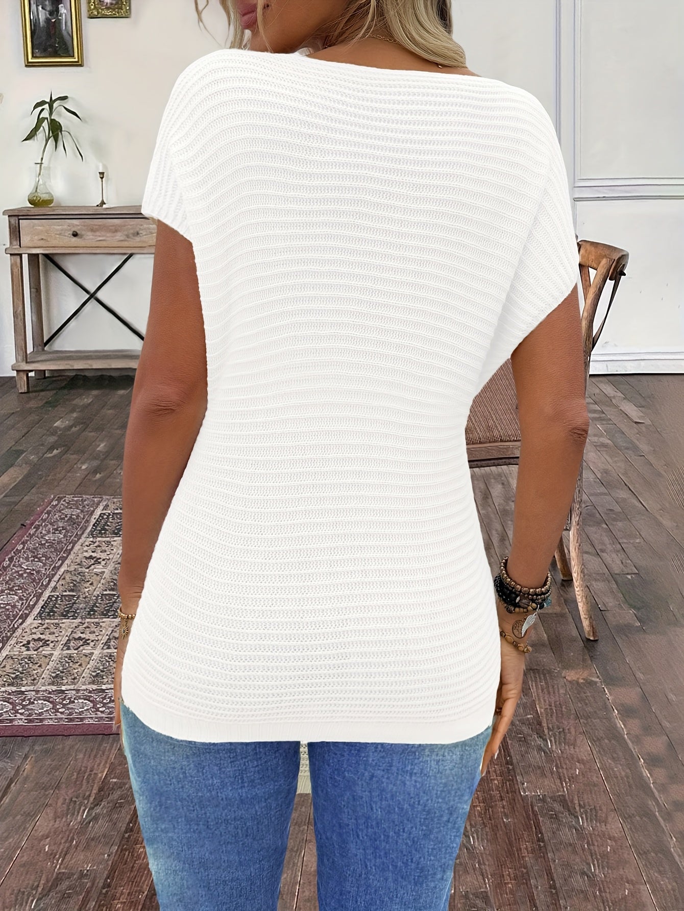 Ozara | Geborduurde damesblouse met 3D bloemen - Elegante gebreide viscose top