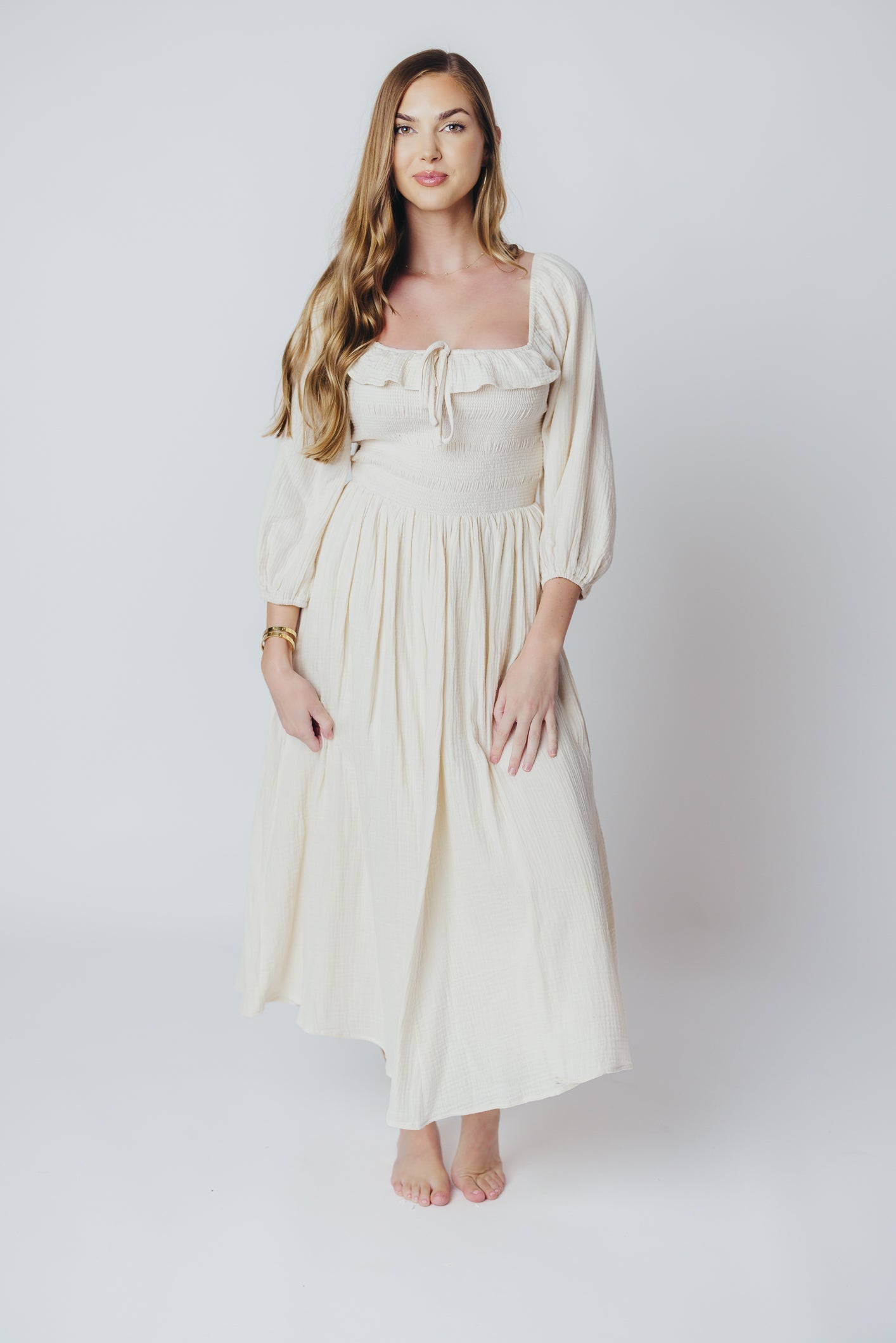 Lurdes | Elegante luchtige midi-jurk voor dames - Lichtgewicht jurk met A-lijn