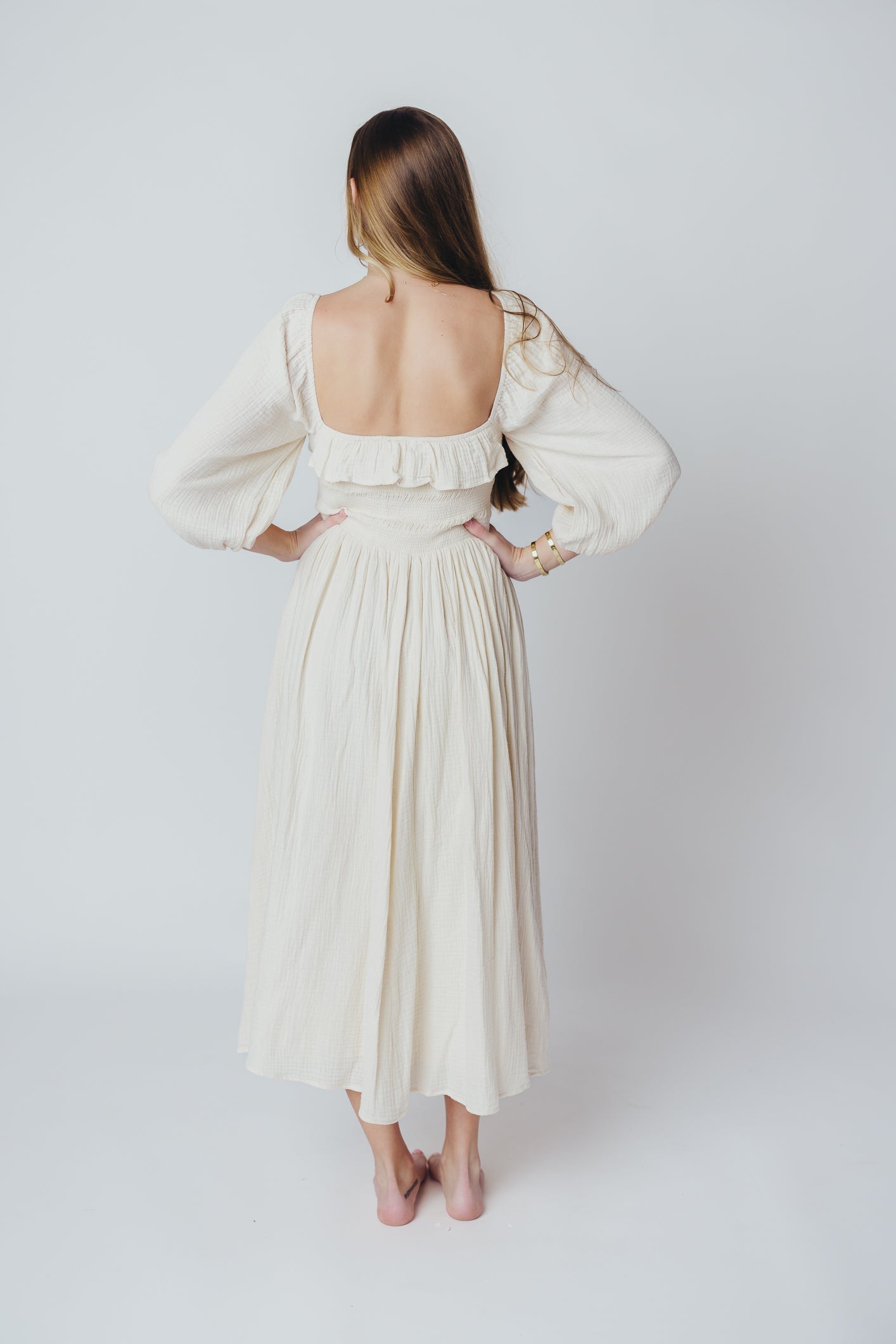 Lurdes | Elegante luchtige midi-jurk voor dames - Lichtgewicht jurk met A-lijn