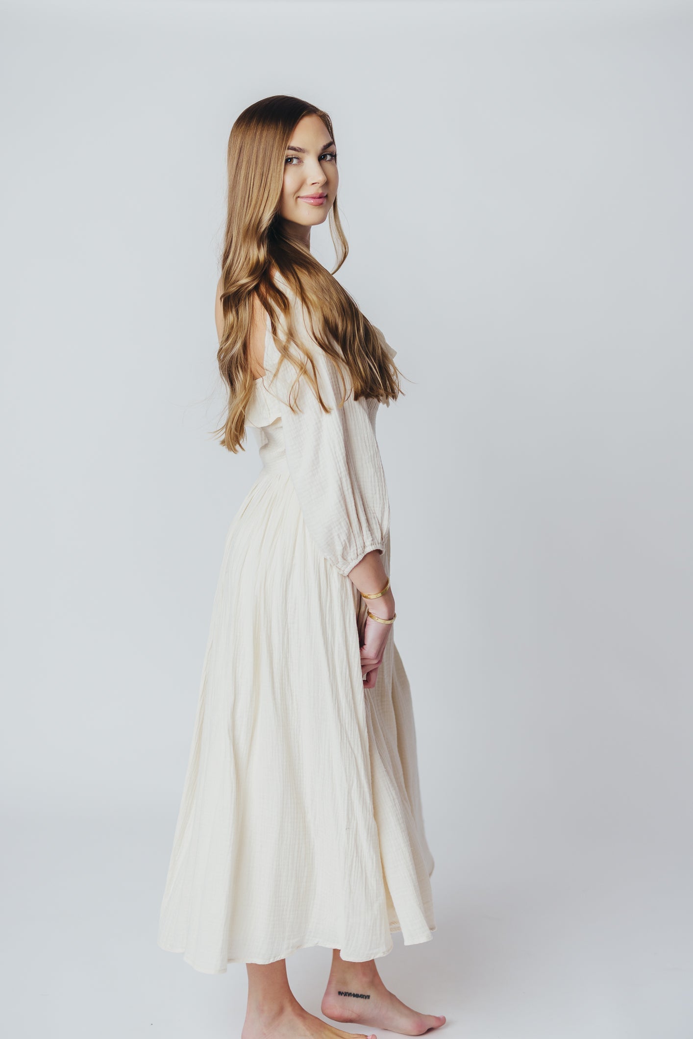 Lurdes | Elegante luchtige midi-jurk voor dames - Lichtgewicht jurk met A-lijn