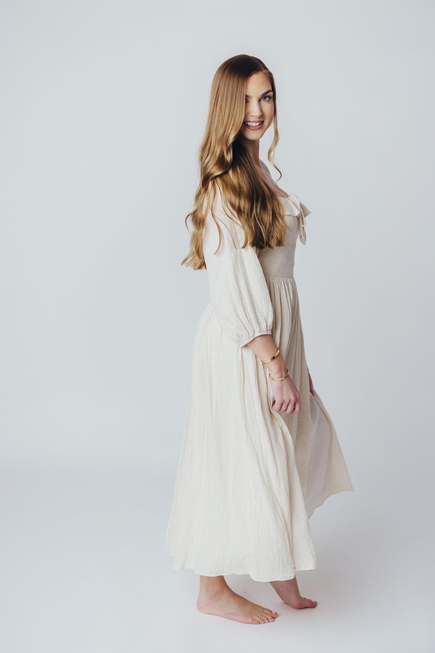 Lurdes | Elegante luchtige midi-jurk voor dames - Lichtgewicht jurk met A-lijn