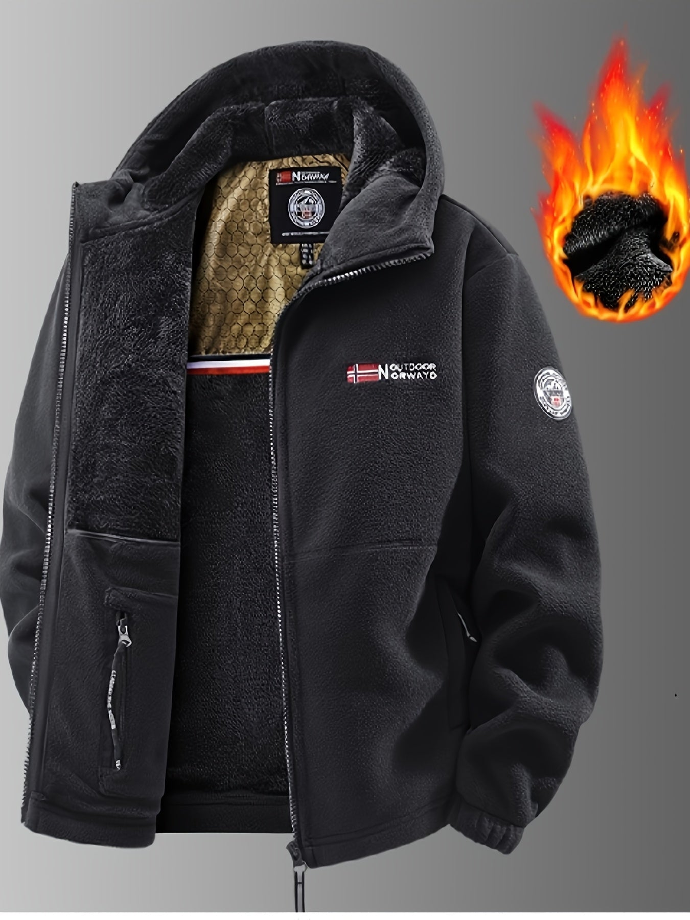 Wulfram | Zware winterjas voor heren – Thermisch geïsoleerde jas met capuchon, bovenkleding voor koud weer
