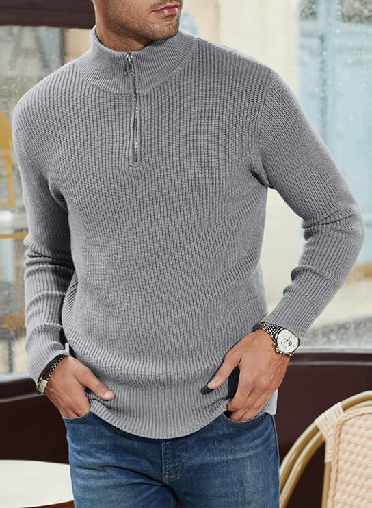 Zyric | Stijlvolle herentrui met halve rits – Premium gebreide casual pullover