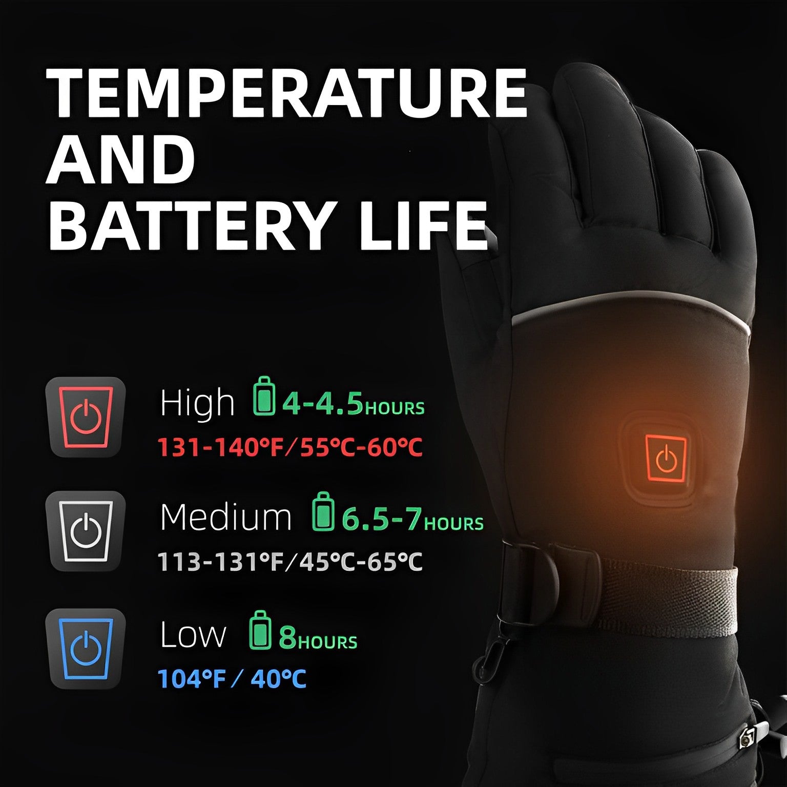 ThermoGlove | Verwarmde handschoenen – Elektrische winterhandschoenen voor skiën, sneeuwscooteren en buitenwerkzaamheden