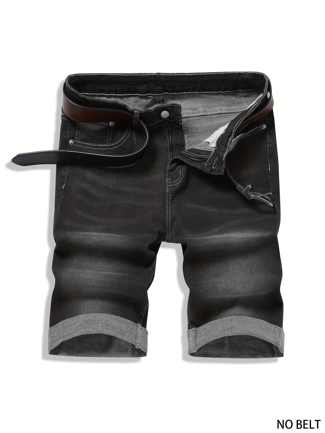 Hyrick | Heren Stretch Denim Shorts - Halfhoge Jean Shorts met Zakken