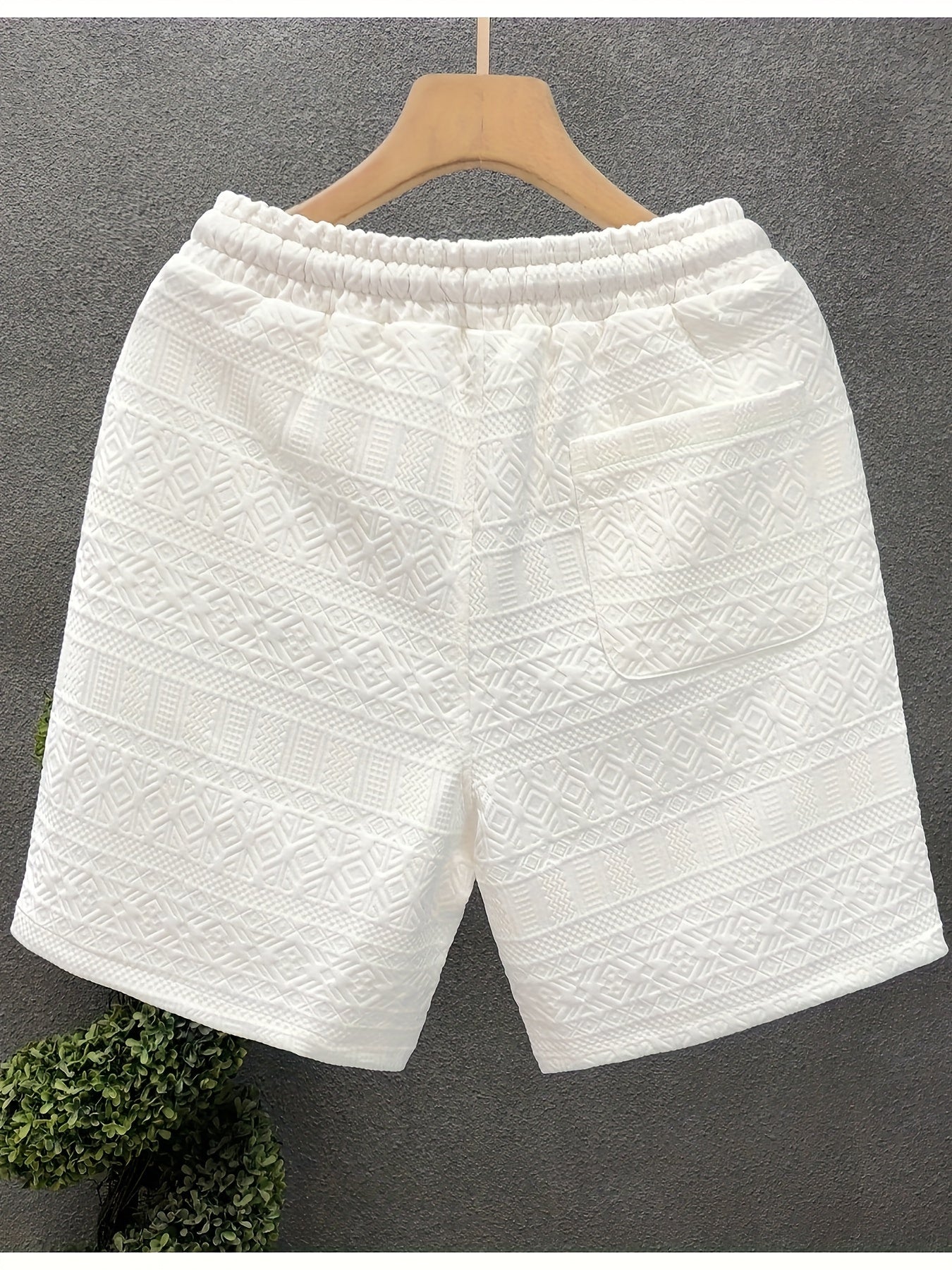 Brunno | Casual Trekkoordshort voor heren - Geometrisch patroon in reliëf, ademend, comfortabel