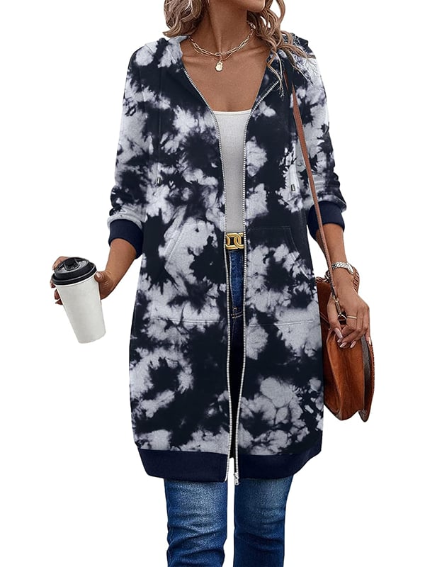 Nicolina | Lange damesjas met capuchon en ritssluiting – Warme, lichtgewicht, casual bovenkleding