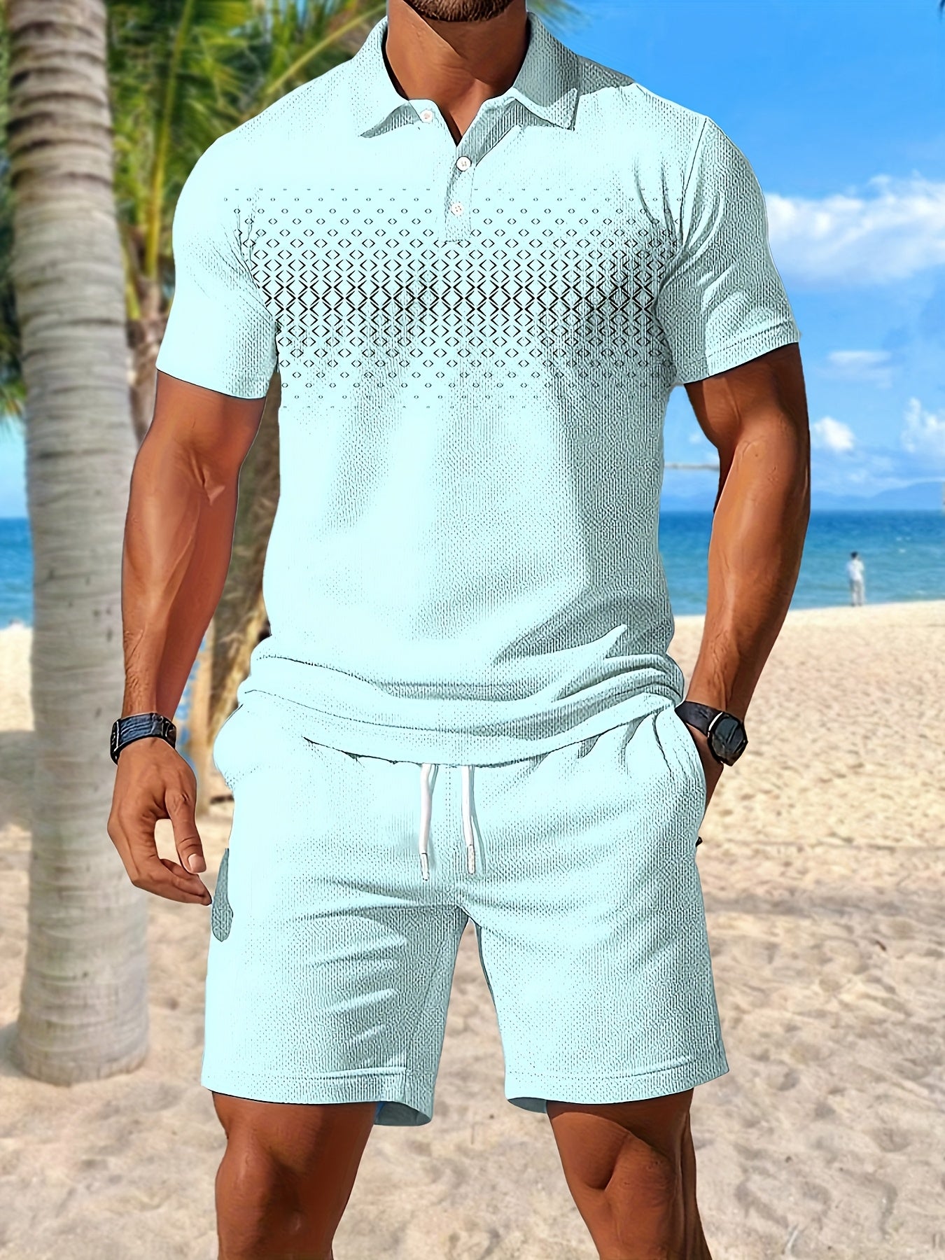 Baylor | Herenset 2-delig zomersportief - poloshirt & koordshort met zakken