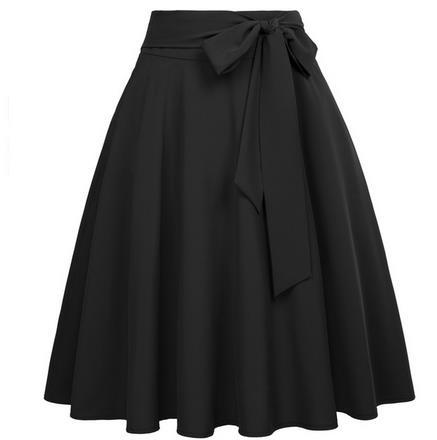 Hartlyn | Hoge Taille A-lijn Rok met Strik - Elegante Midi Rok, Flowy & Vrouwelijk Ontwerp