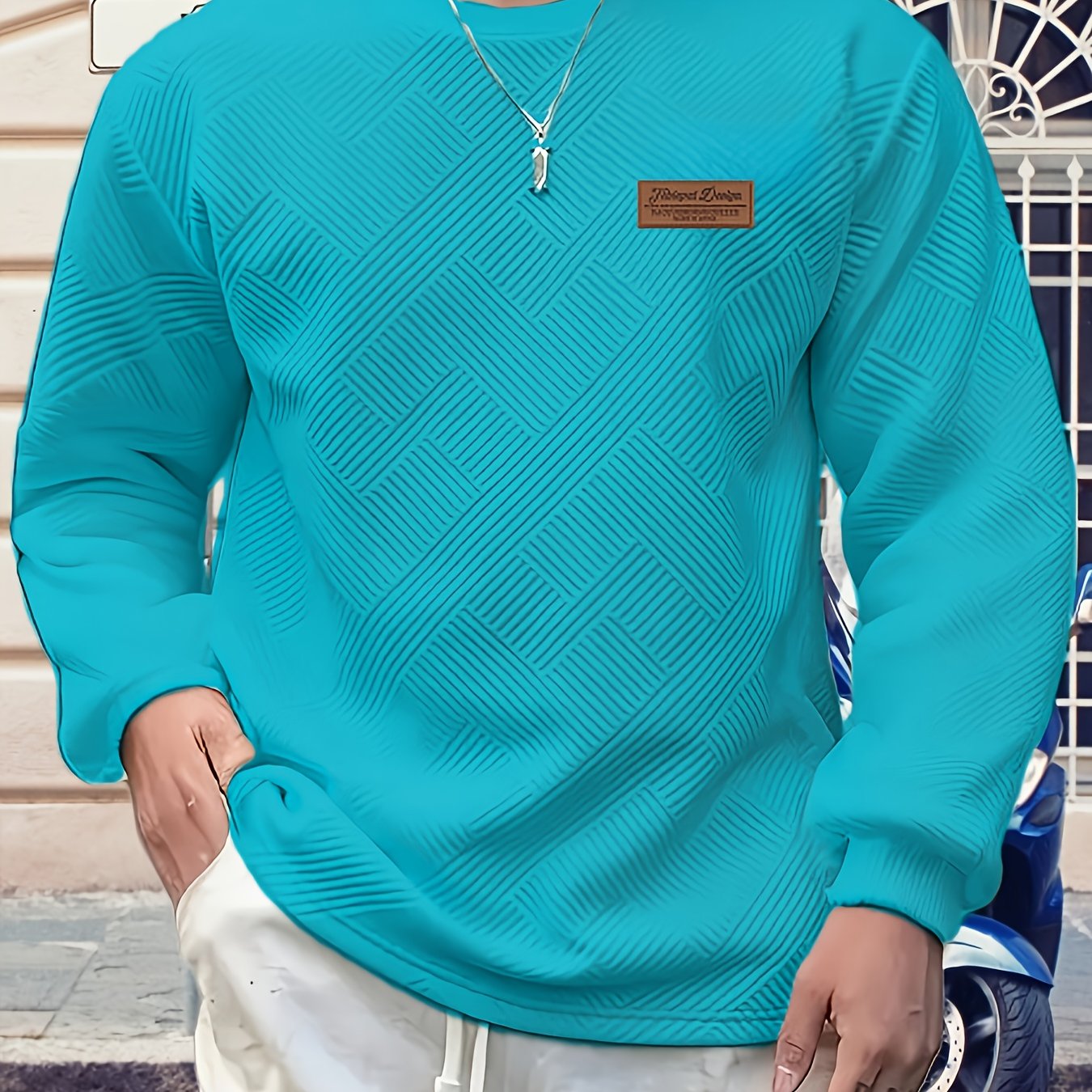 Eirikur | Zwaar geometrisch sweatshirt met ronde hals – Casual pullover, comfortabel in de herfst en winter