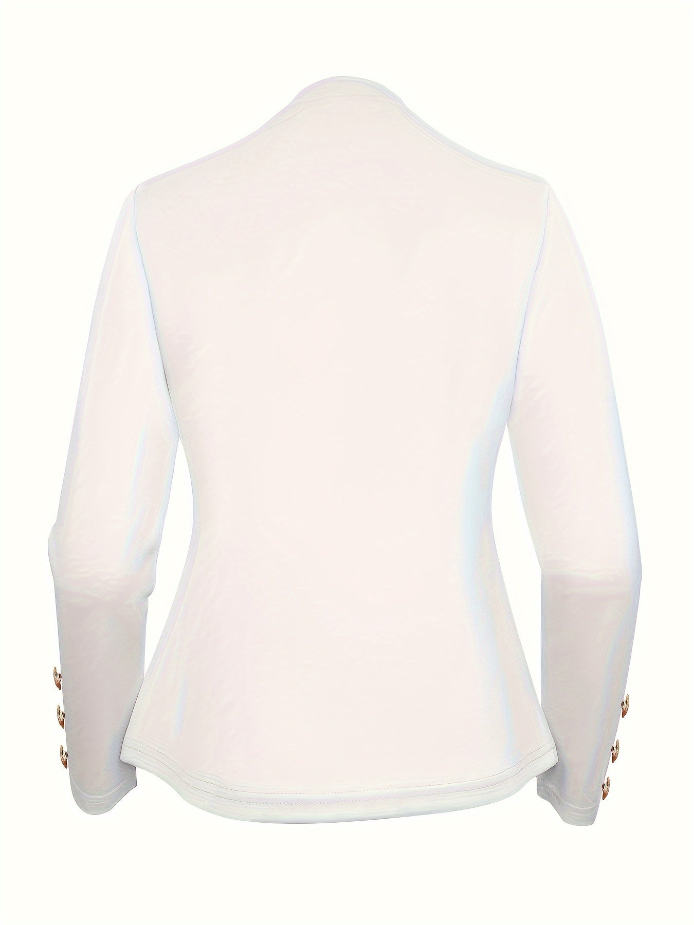 Enidra | Casual polyester jas voor dames – Manchetknopen en elegante knoopaccenten
