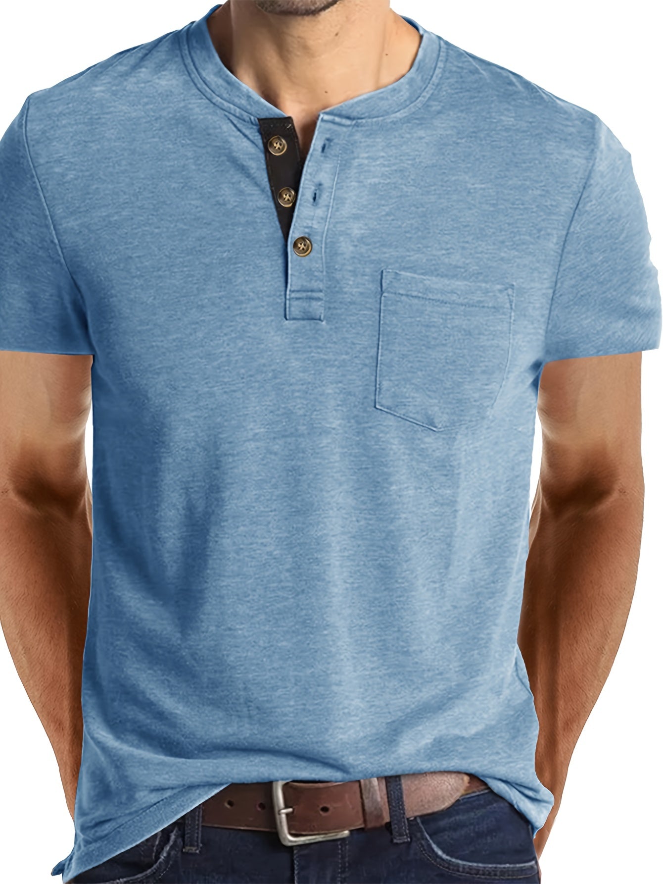 Ewald | Klassiek Henley Overhemd voor heren - Korte Mouwen, Trendy & Comfortabel voor Dagelijks Dragen