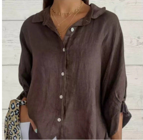 Halldora | Blouse met strikceintuur op de rug - Elegante top met lange mouwen