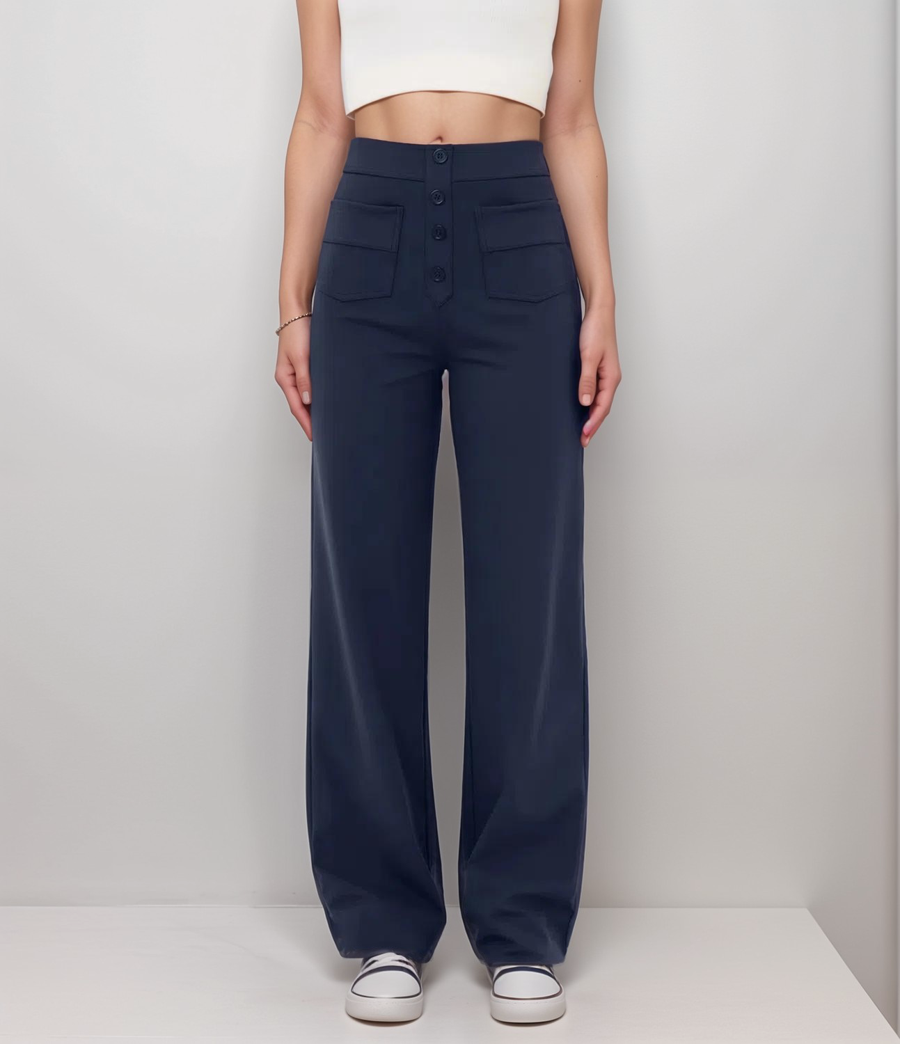 Varda | Damesbroek met hoge taille en stretch - veelzijdige casual broek