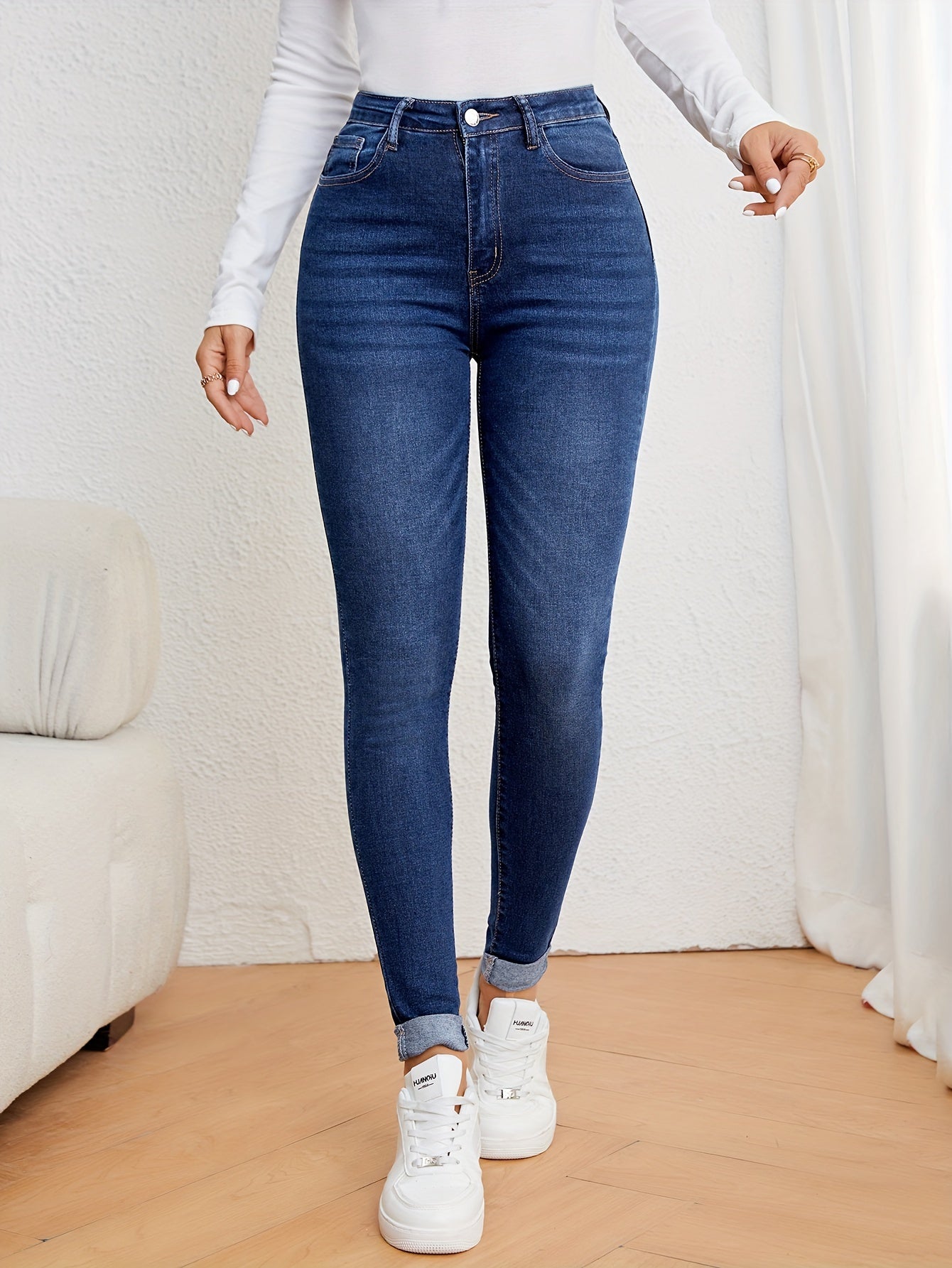 Viviette | Dames skinny jeans met hoge taille - casual en stijlvol