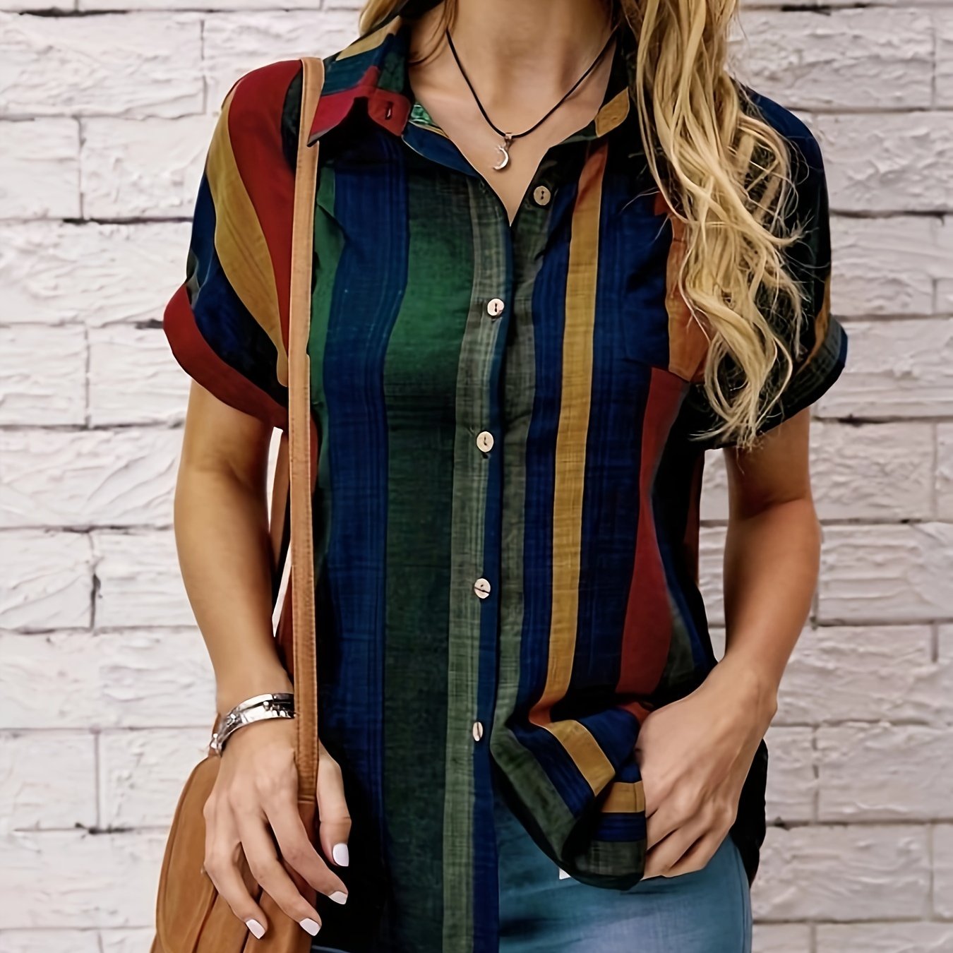 Rozmira | Gestreept vrouwenshirt met korte mouwen - Casual Blouse, Lichtgewicht Zomer Top