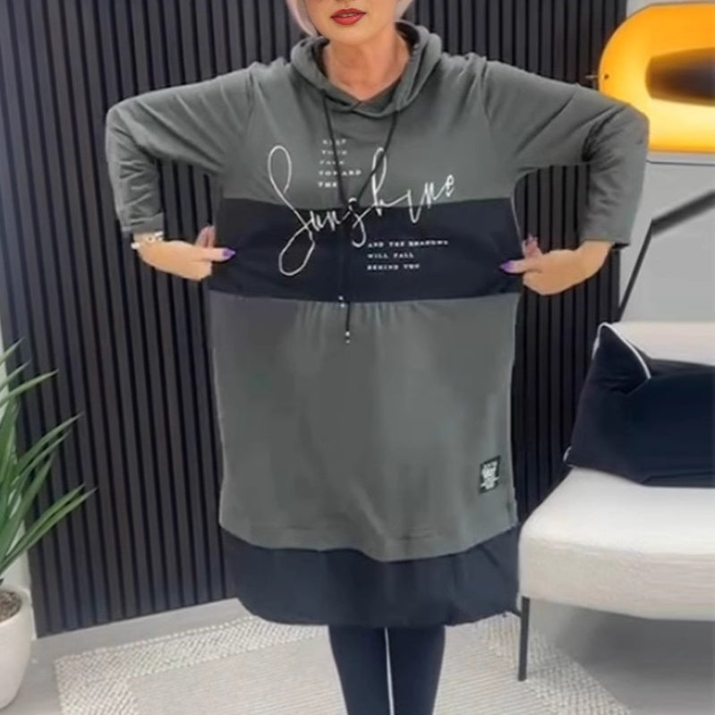 Freyra | Dames streetwear jurk met capuchon – Losvallende, casual oversized hoodiejurk