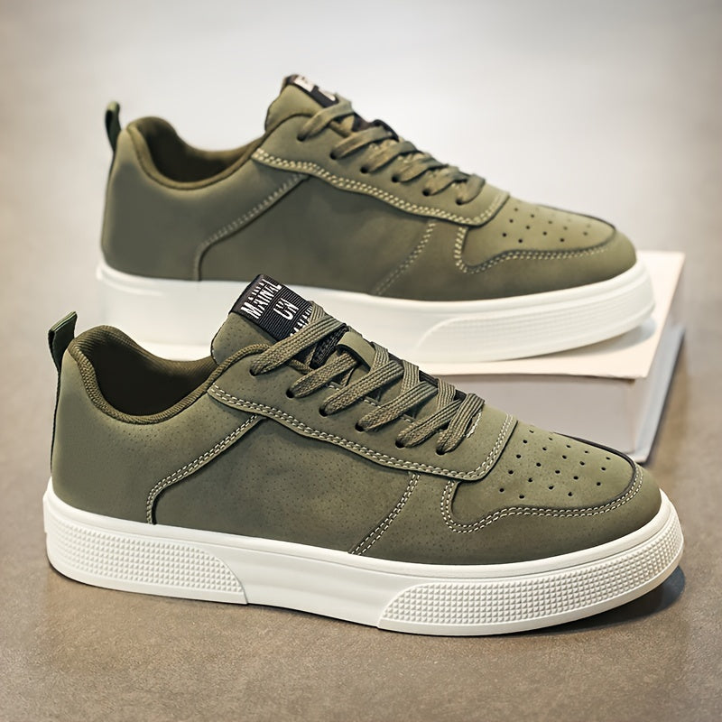 StridePro | Casual platte herensneakers - veterschoenen, comfortabel, duurzaam voor dagelijks gebruik