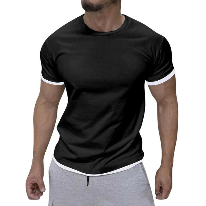 Jago | Klassiek katoenen T-shirt voor heren - Ronde hals, korte mouwen, contrasterende afwerking