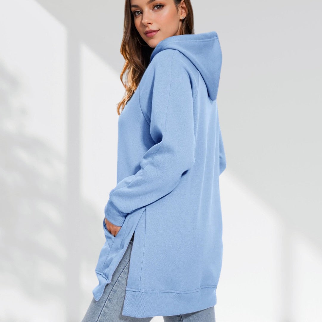 Hilaria | Oversized hoodiejurk voor dames – zachte premium stof, relaxte pasvorm met zakken