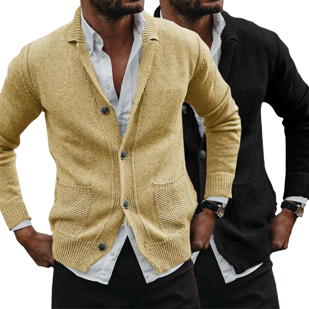 Garren | Gebreid herenvest - Knoopsluiting, Casual Lichtgewicht Sweaterjack