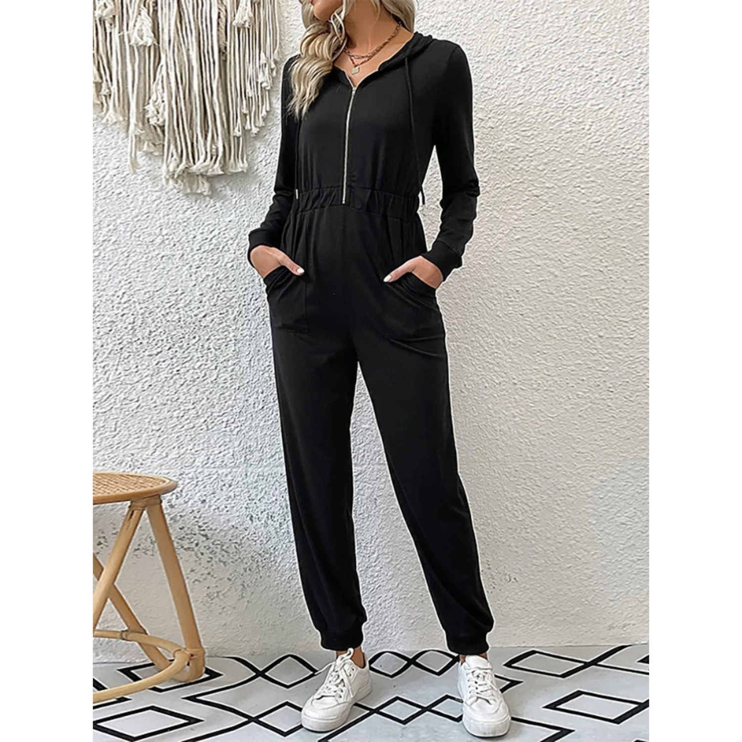 Valmira | Casual Jumpsuit met lange mouwen en capuchon voor dames - Comfortabel en stijlvol