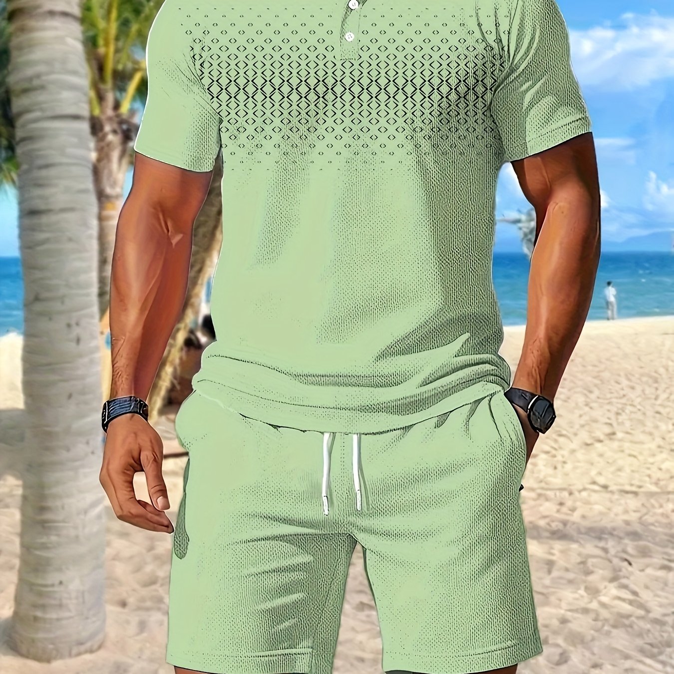 Baylor | Herenset 2-delig zomersportief - poloshirt & koordshort met zakken