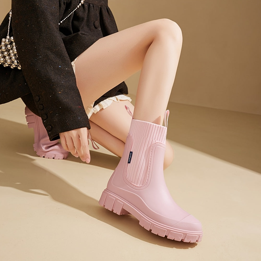 PuddleChic | Chelsea regenlaarzen voor dames – antislip, dikke zool, comfortabele outdoorschoenen